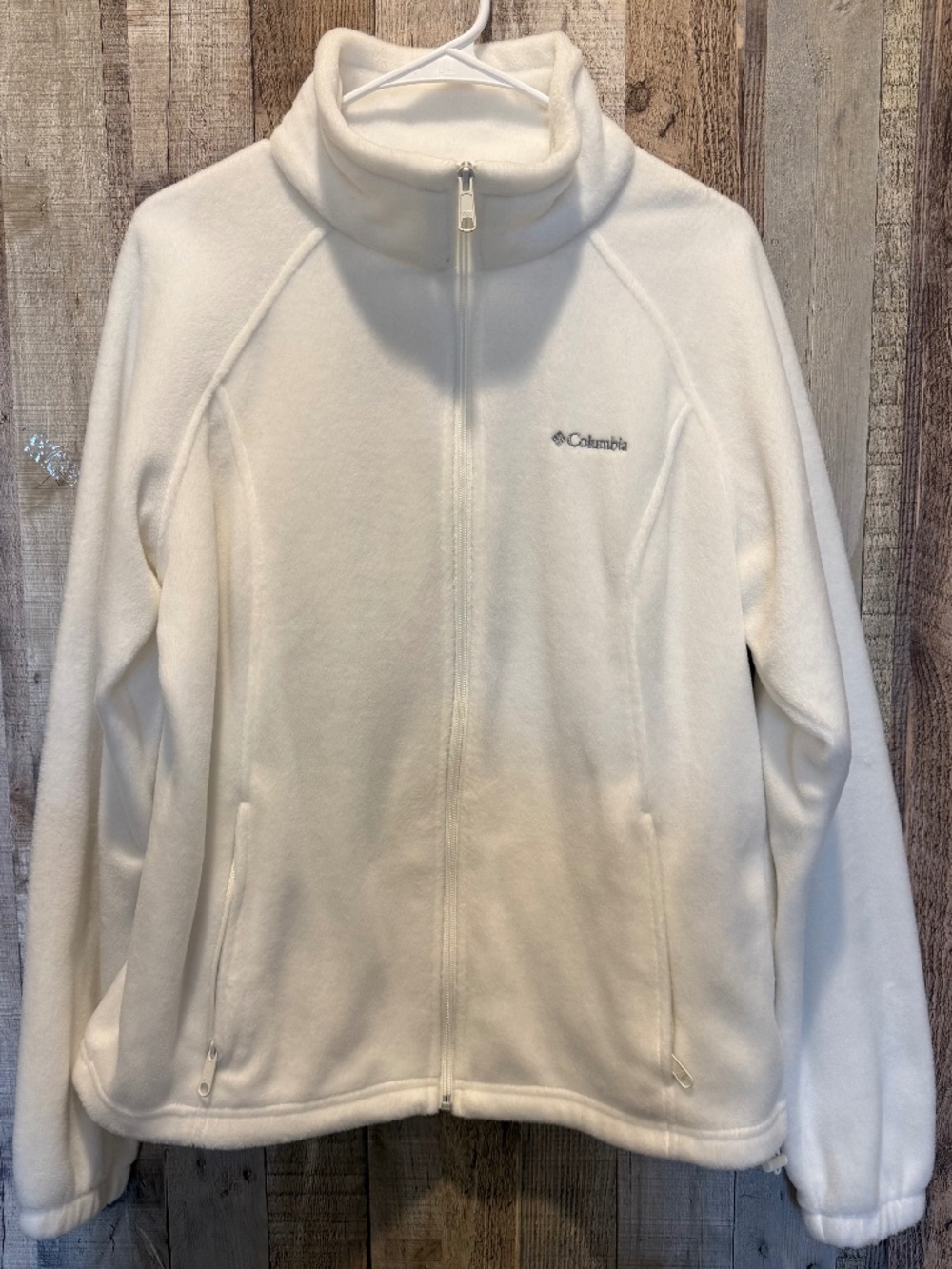 Columbia Women's White Full Zip Fleece Jacket XL